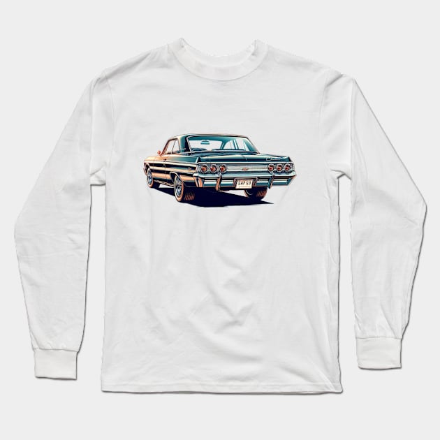 60s Chevrolet Impala Long Sleeve T-Shirt by VintageCarsShop